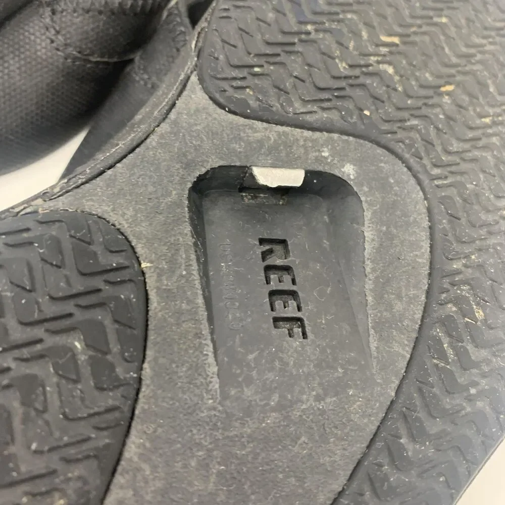 Reef Fanning Shoes Mens Size 15 Black Thong Flip Flop Sandals Comfort Casual